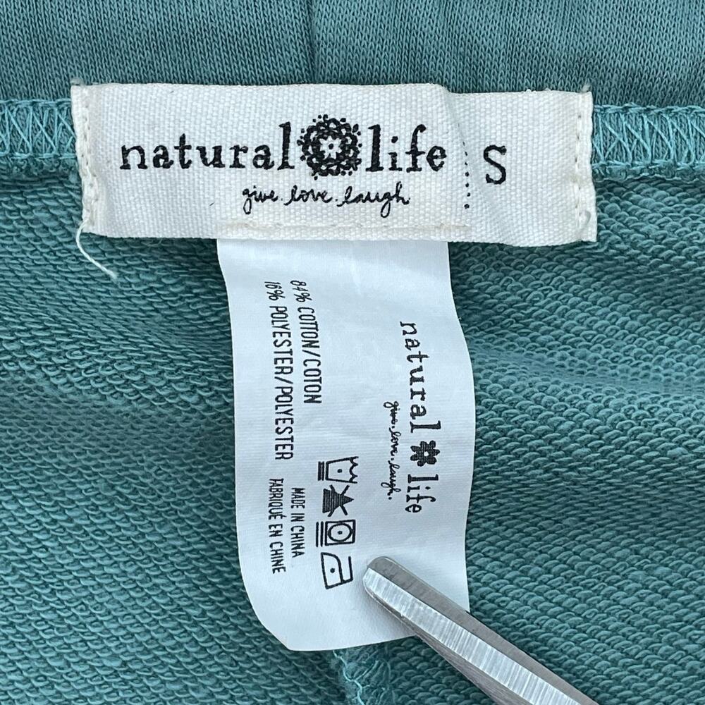 Natural Life Quinn Sweatpants S Teal Boho Sun Rainbow Vintage Floral Jogger - Picture 7 of 12
